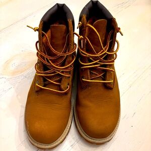 Timberland Premium 6 Inch Waterproof Boots Color Rust Nubuck Boys Size 2.5